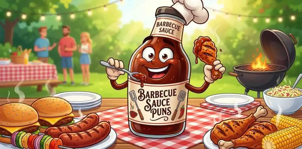 Funny barbecue sauce bottle