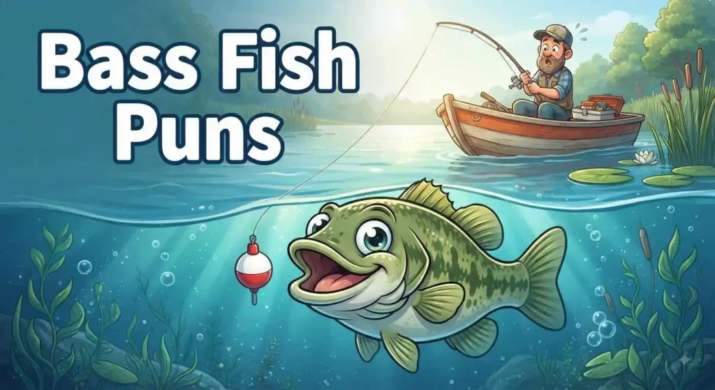 Funny bass fish fishing