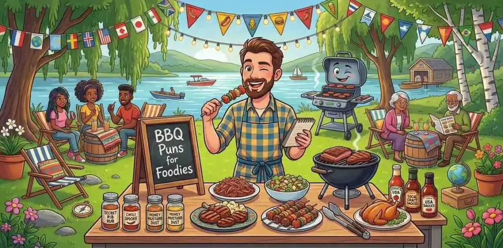 Foodie enjoying a funny BBQ
