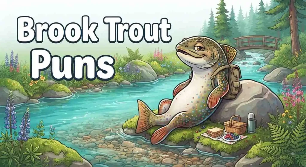 Funny brook trout mountain stream