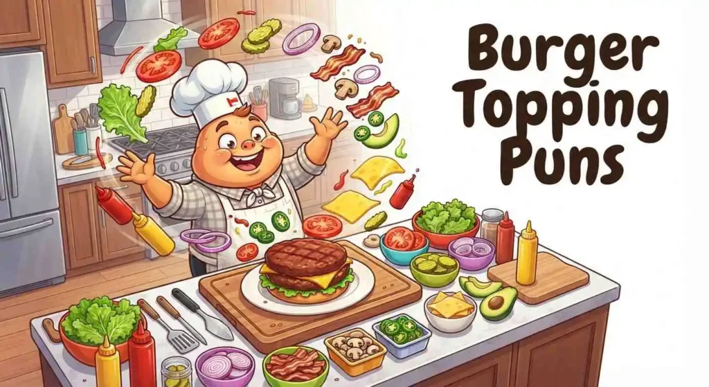 Funny burger toppings