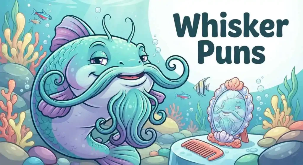 Funny catfish with giant whiskers