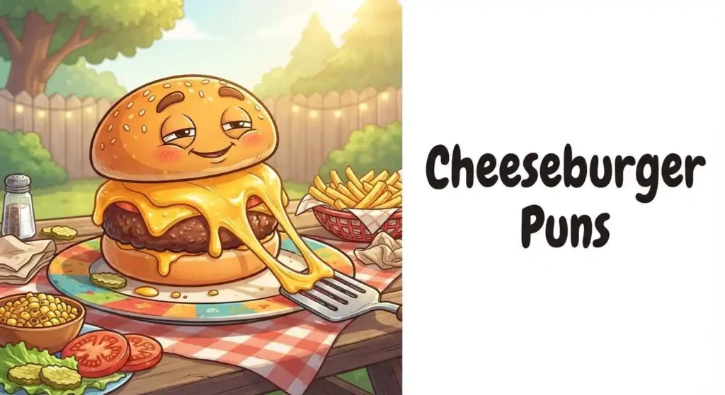 Funny cheeseburger with cheese