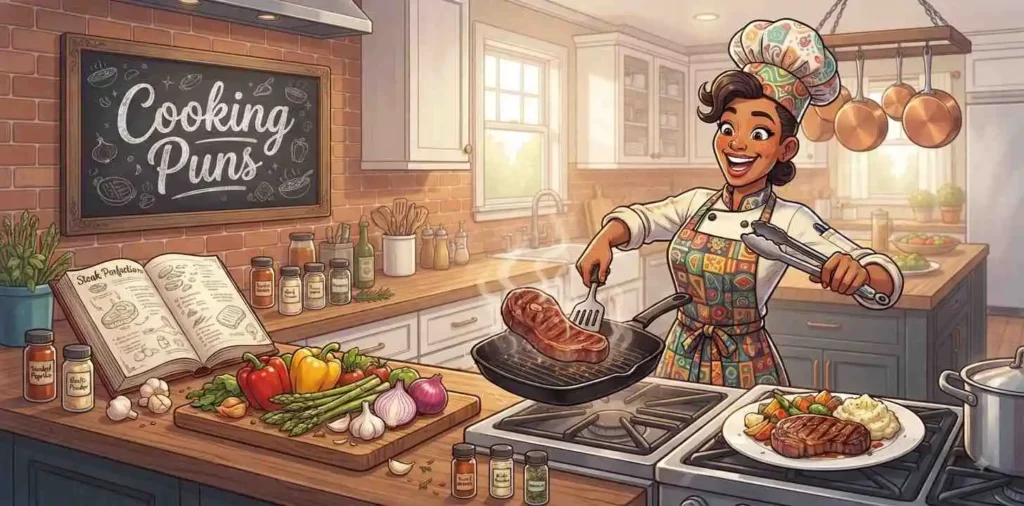 Chef cooking steak meal