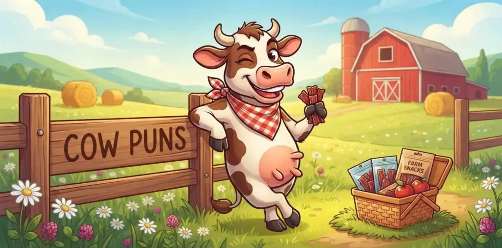 Funny cow on farm