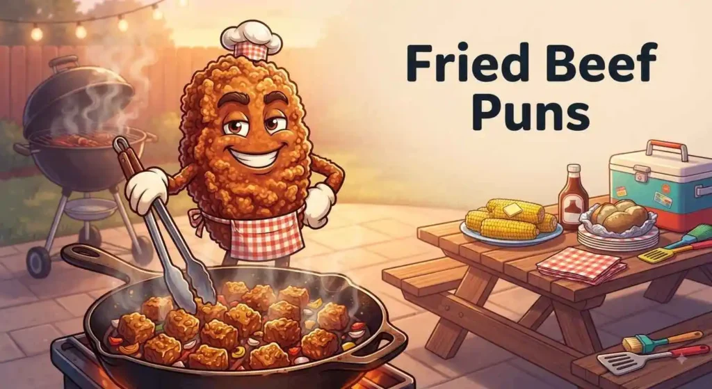 Funny fried beef character