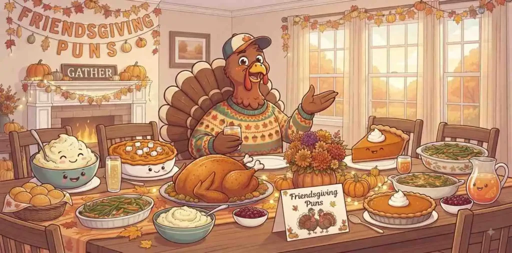 Friendsgiving turkey scene