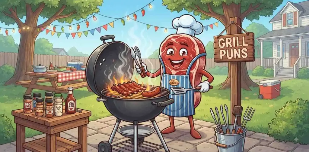 Steak grilling at BBQ
