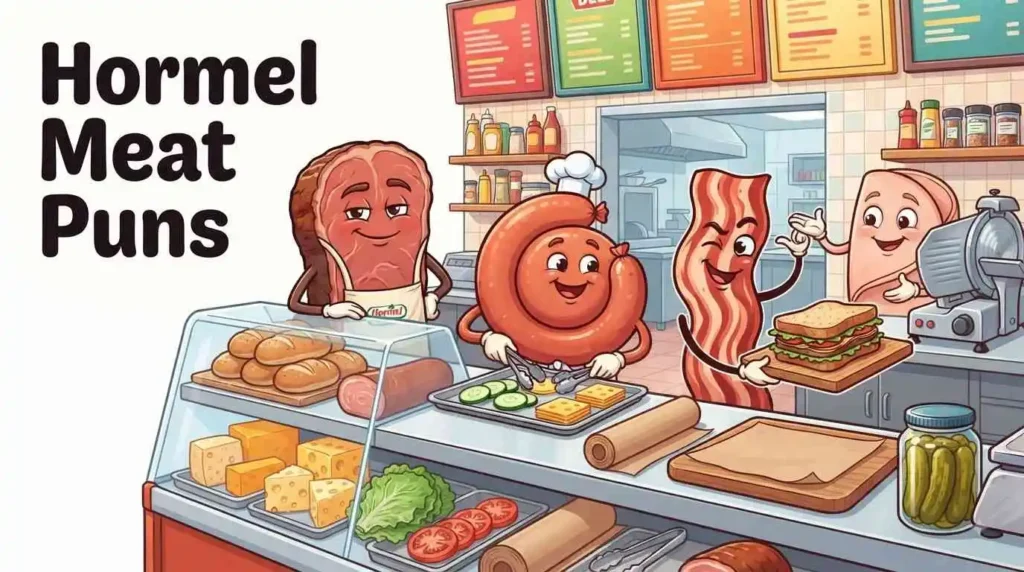 Funny meats at deli counter