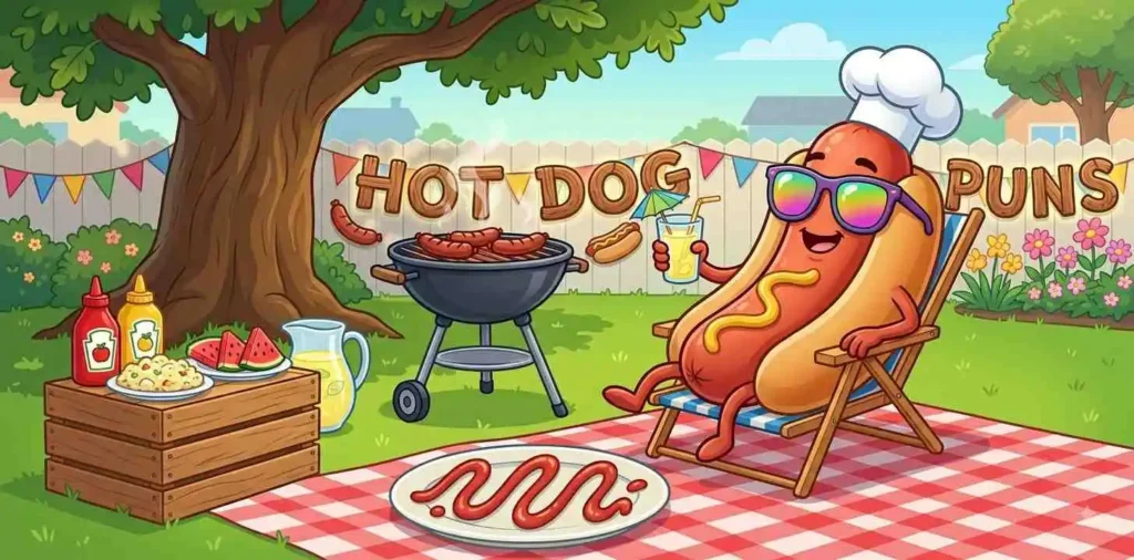 Funny hot dog character