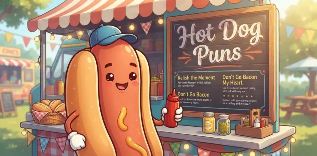 Funny hot dog with BBQ style