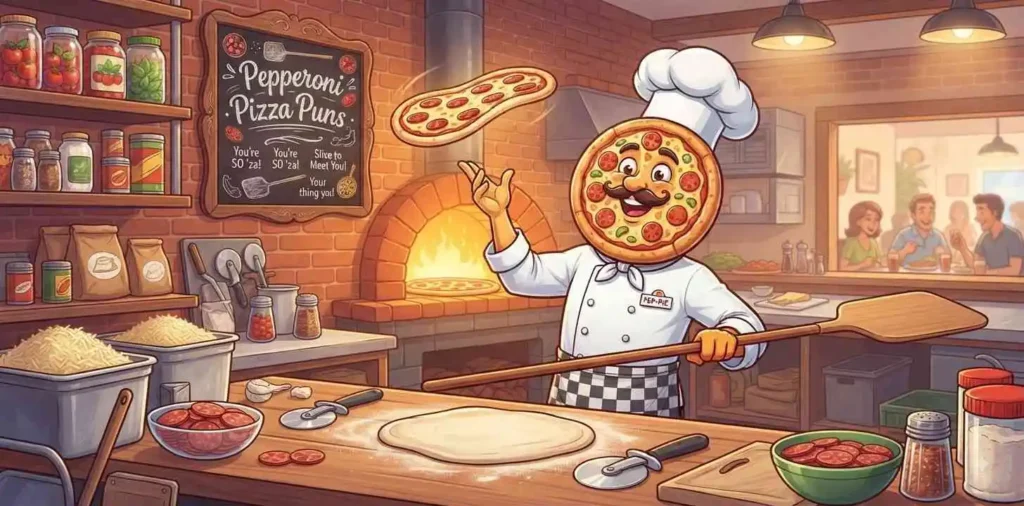 Pepperoni pizza scene