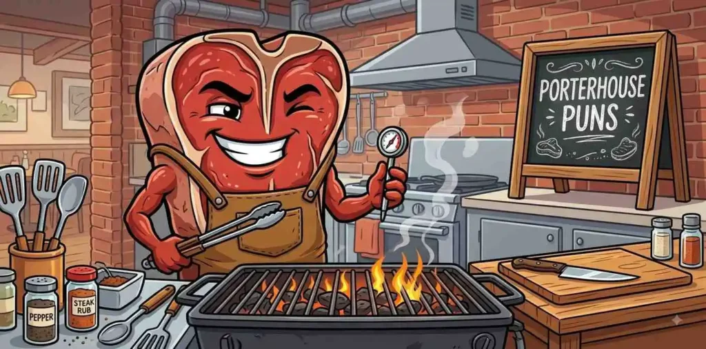 Funny porterhouse steak