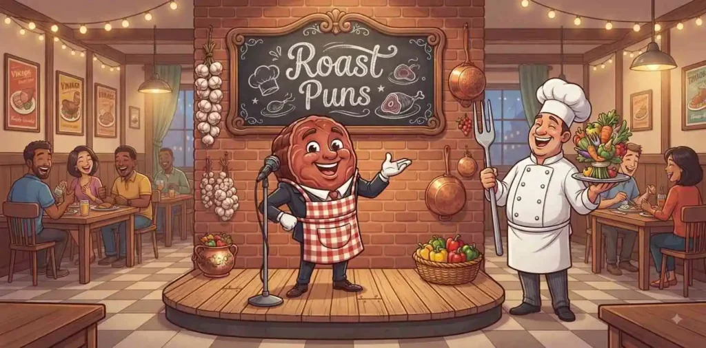 Roast character making jokes