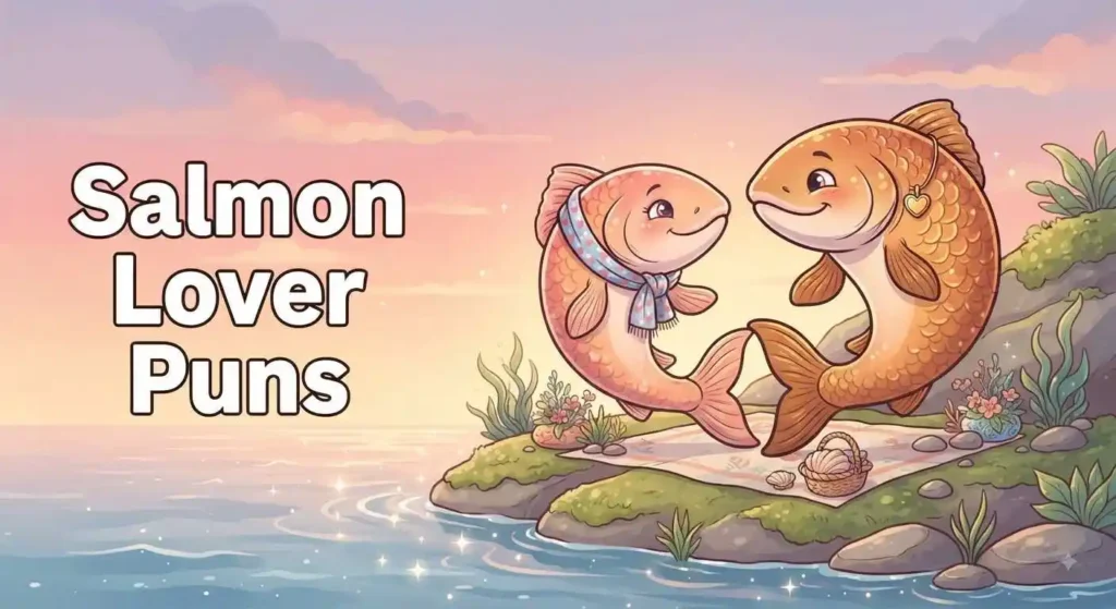 Romantic salmon couple together