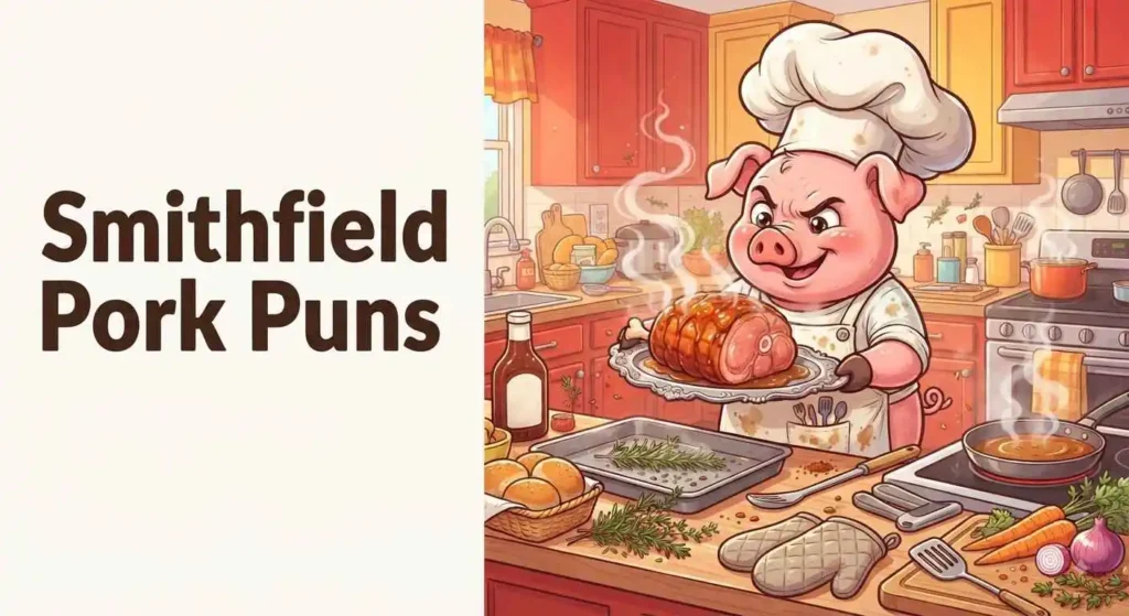 Funny pig with pork