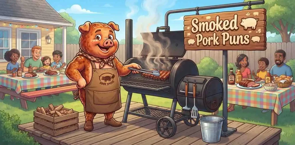 Smoked pork BBQ scene