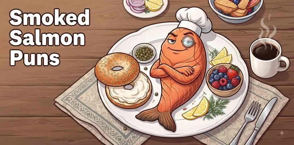 Funny smoked salmon brunch