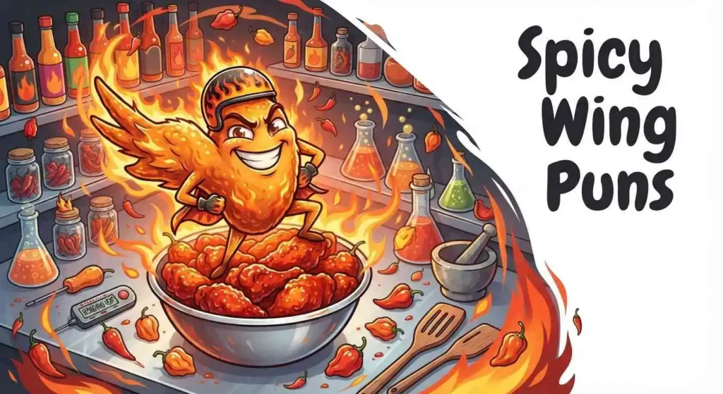 Funny spicy chicken wing
