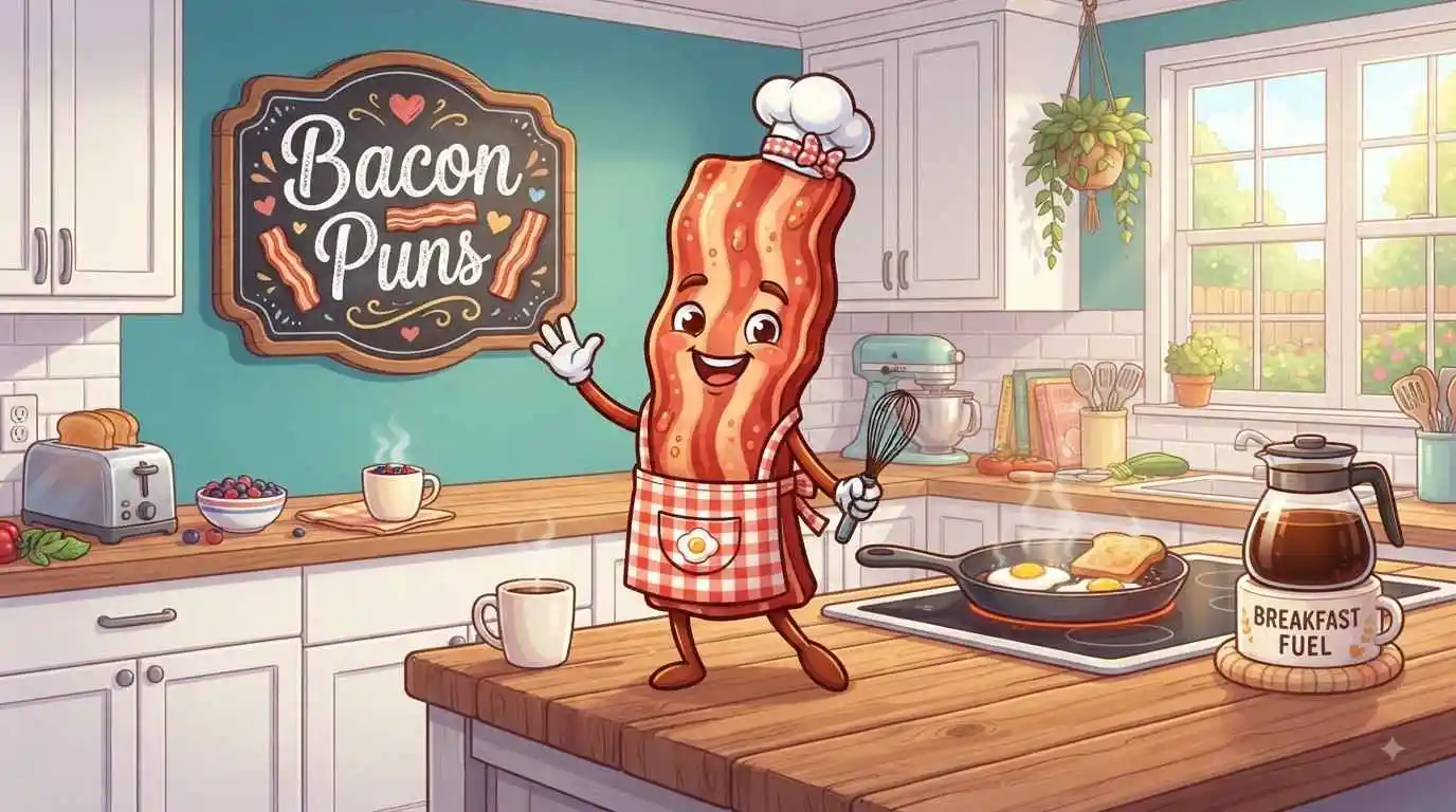 Funny bacon character with humor