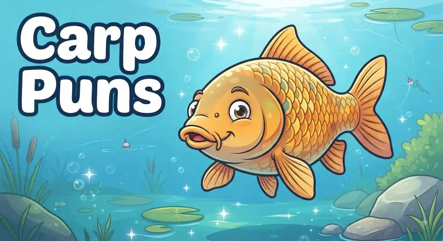 Funny carp in pond