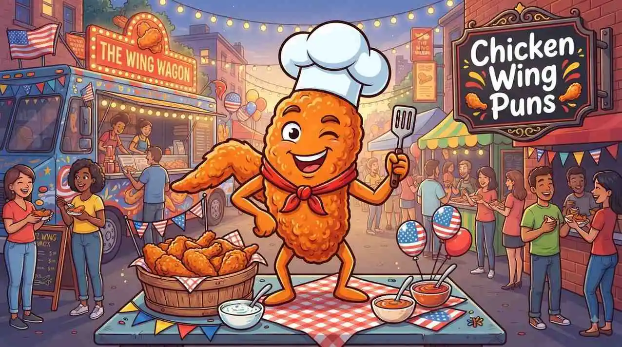 Funny chicken wings party scene