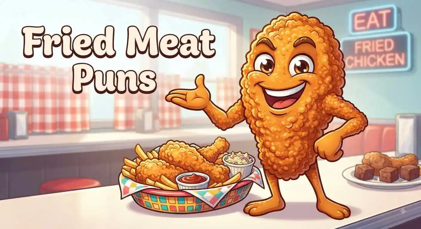 Funny fried meat character