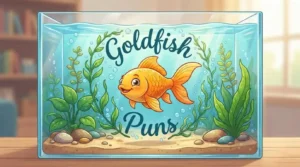Funny goldfish illustration
