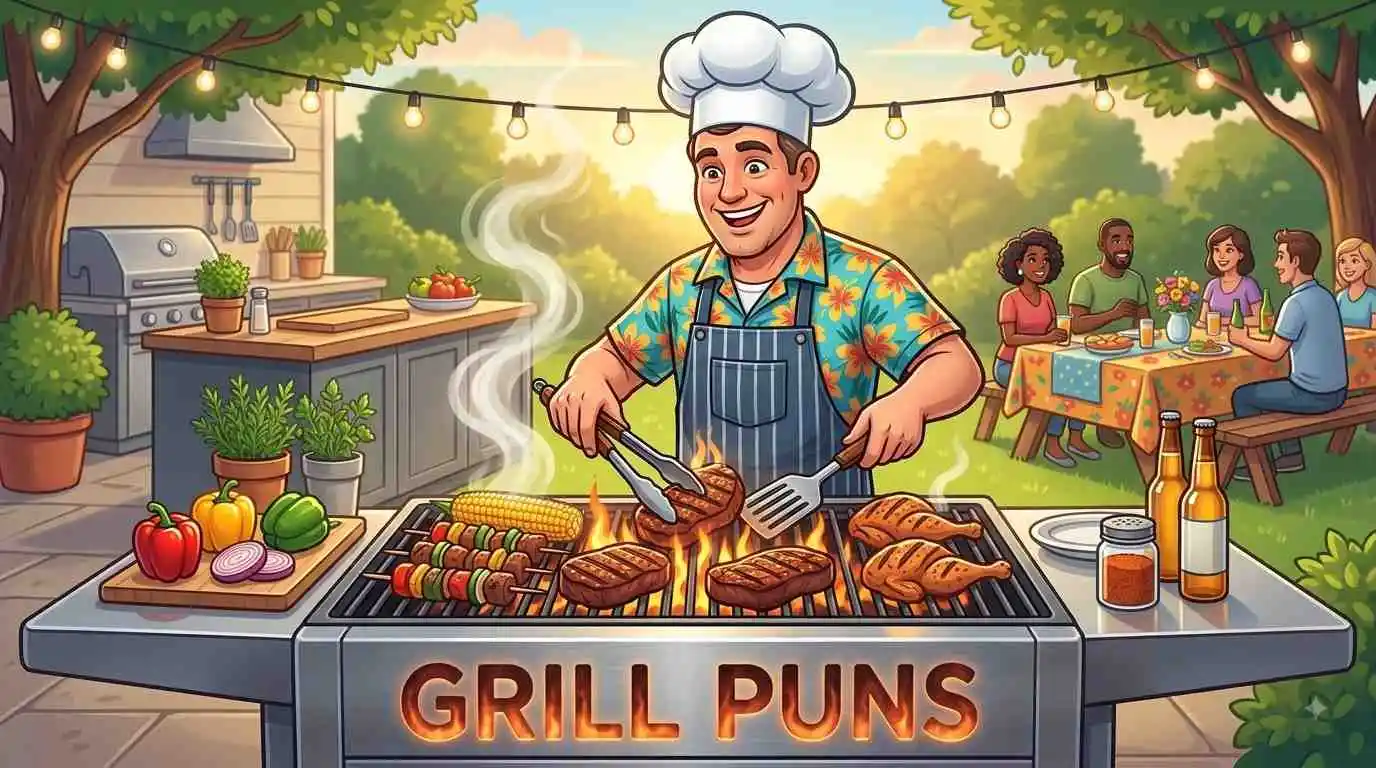Grill master chef cooking