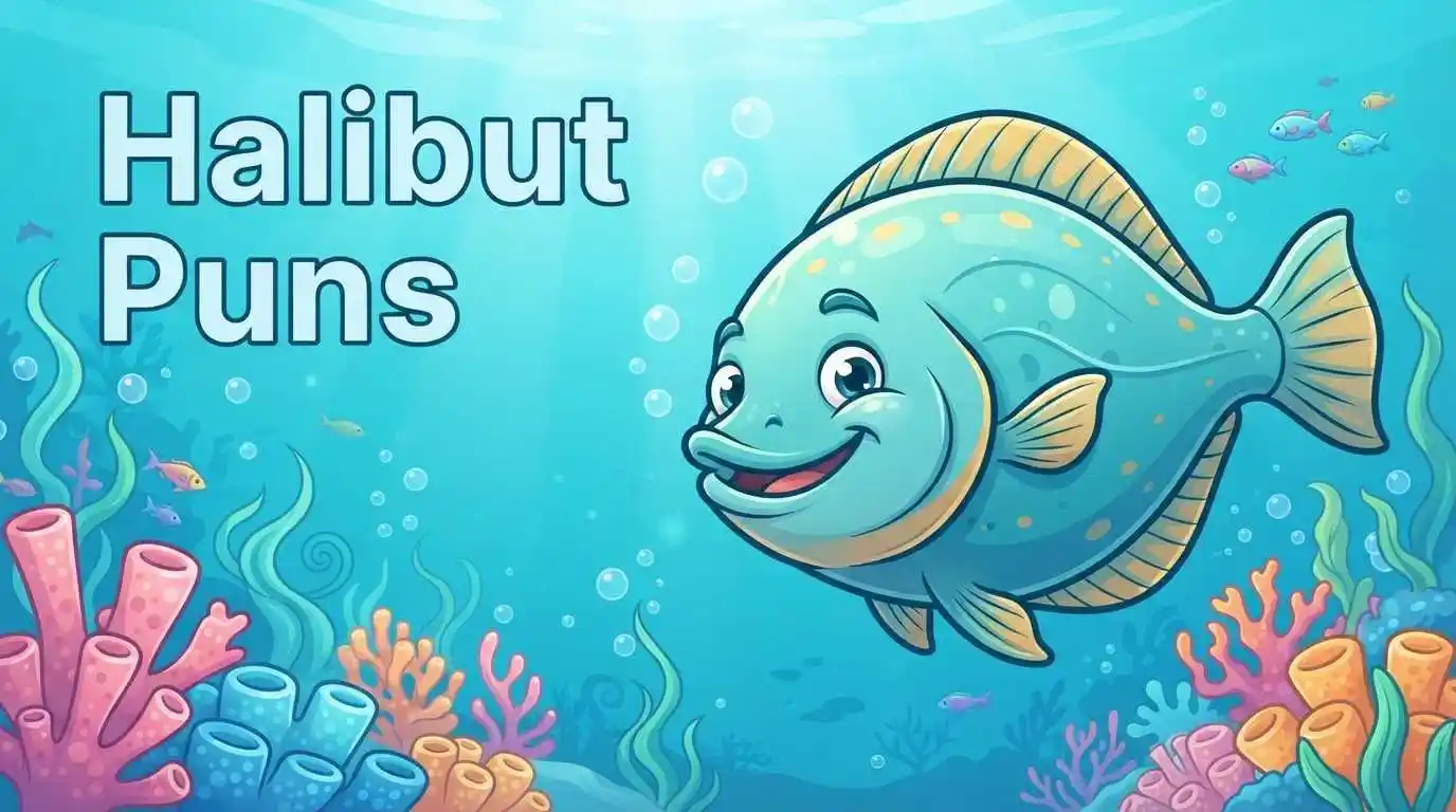 Funny halibut with pun
