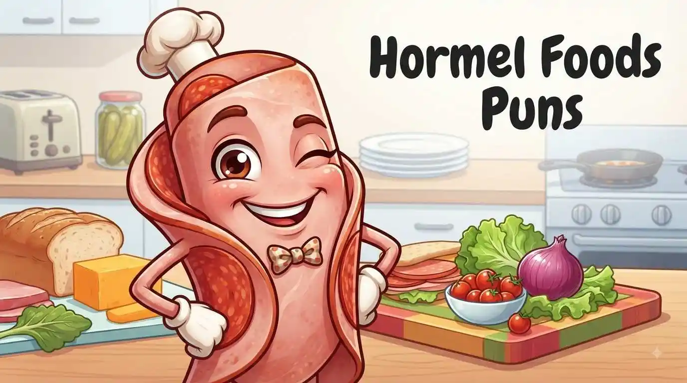 Funny meat character in kitchen