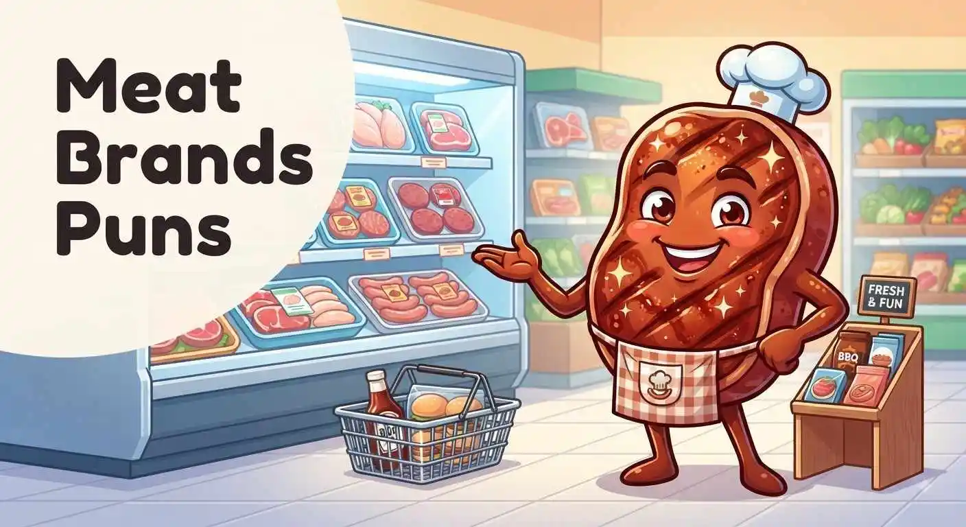 Funny steak representing meat brands
