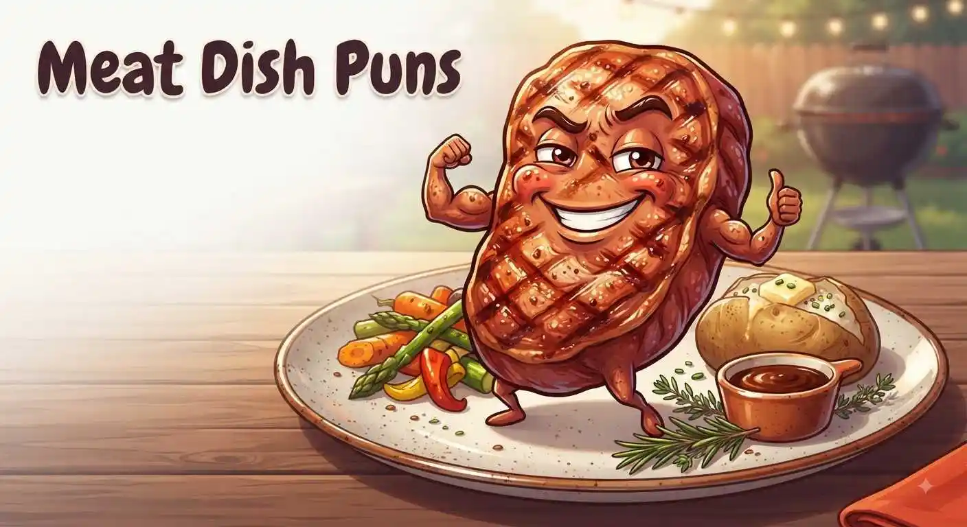 Funny meat dish character