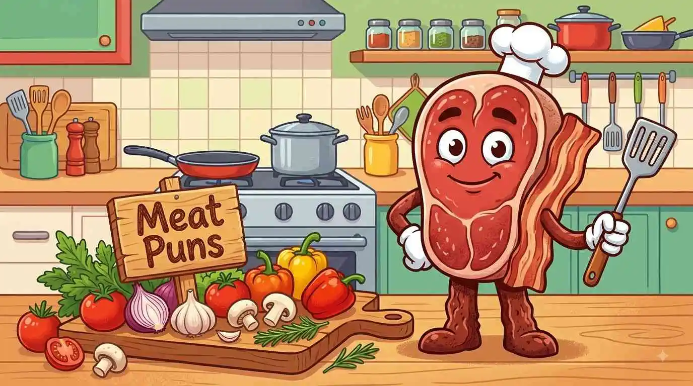 Funny meat food character