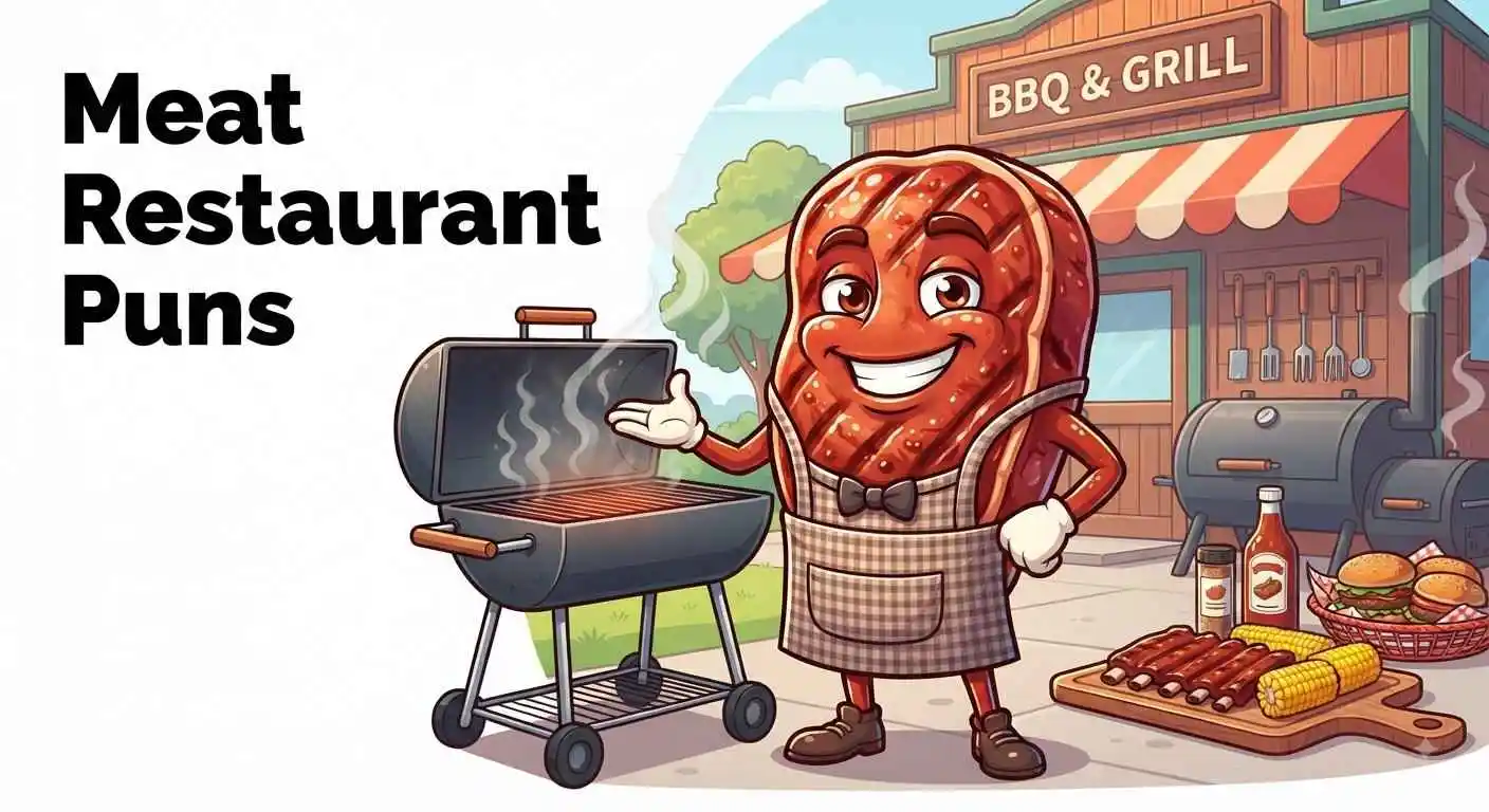 Funny meat restaurant BBQ
