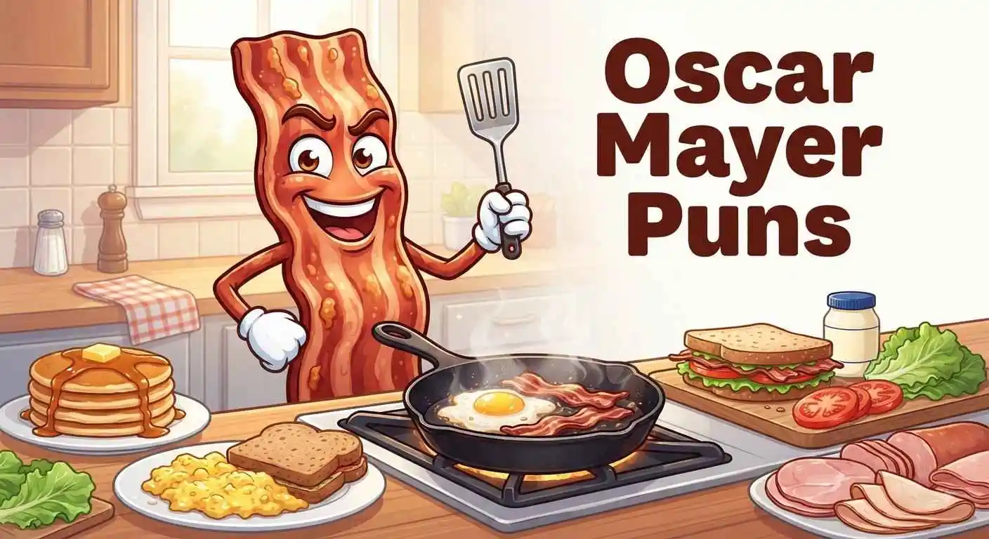 Funny bacon character cooking