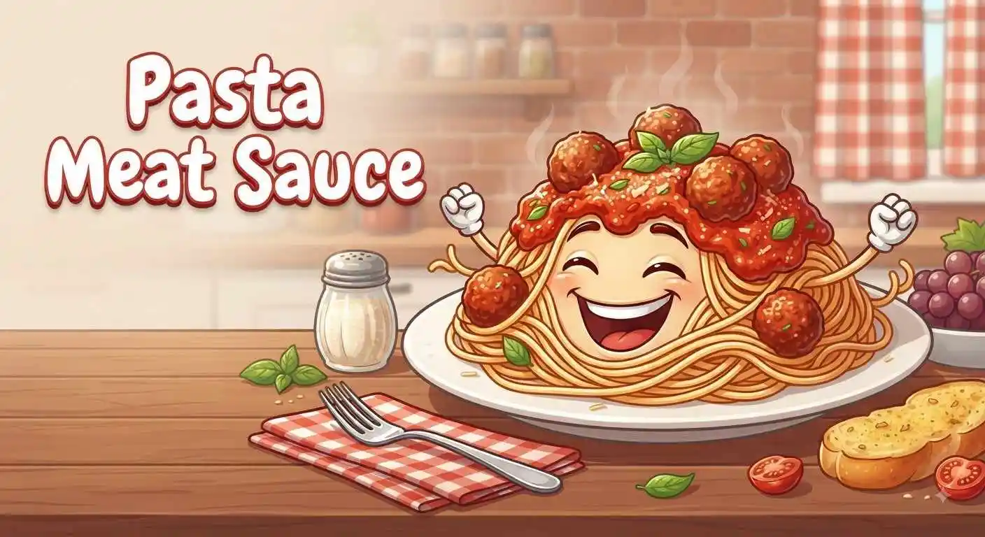 Funny spaghetti with meat sauce