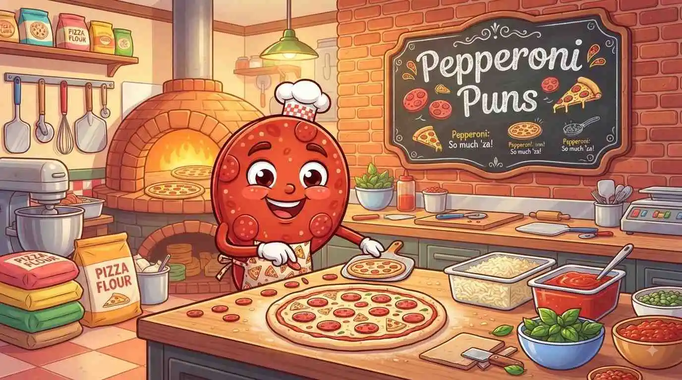 Funny pepperoni pizza