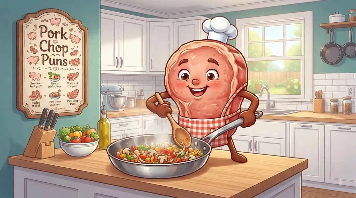 Funny pork chop character