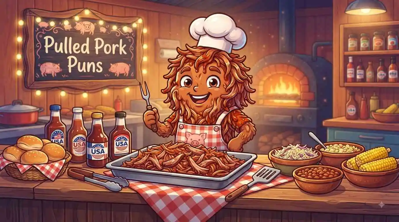 Funny pulled pork character