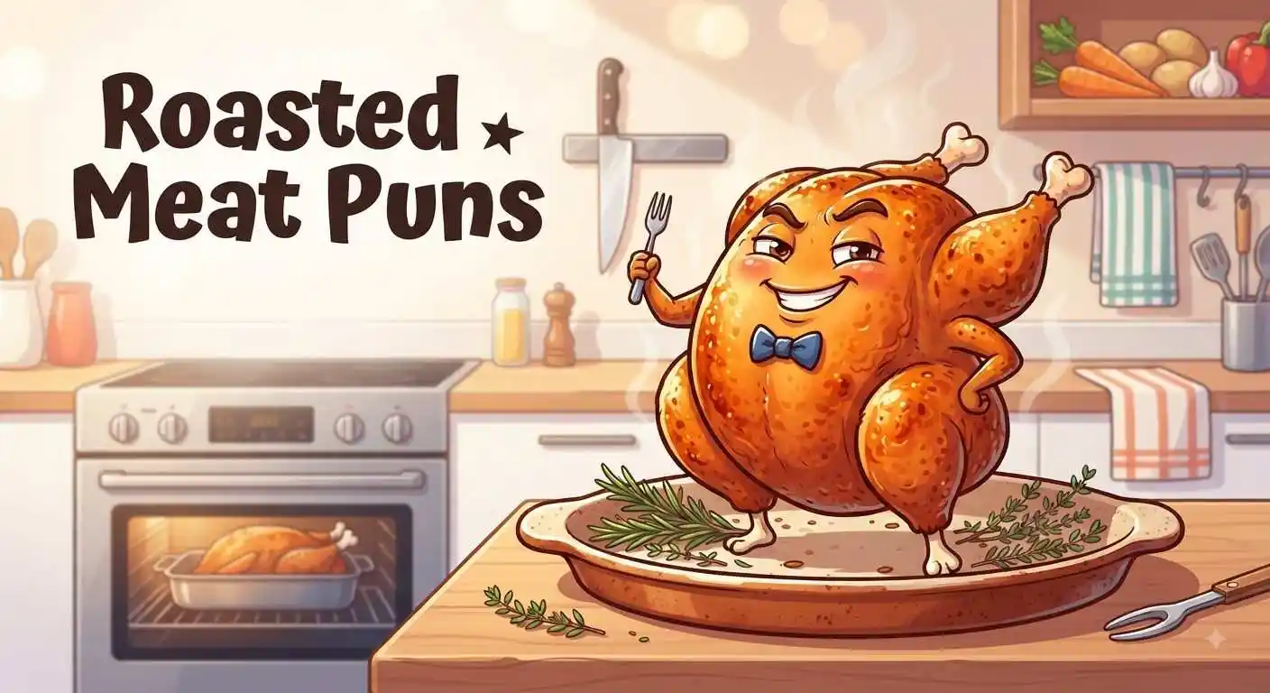 Funny roasted meat character