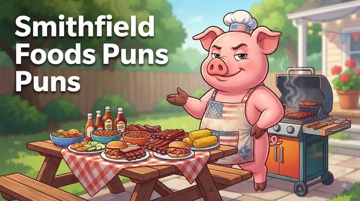 Funny pig with barbecue