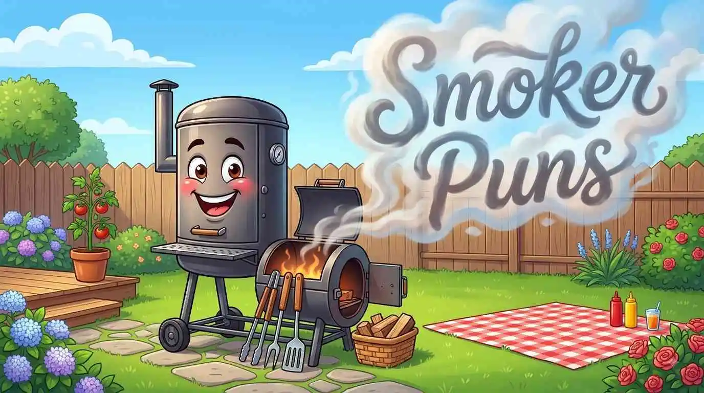 Funny smoker BBQ scene