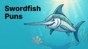 Funny swordfish underwater