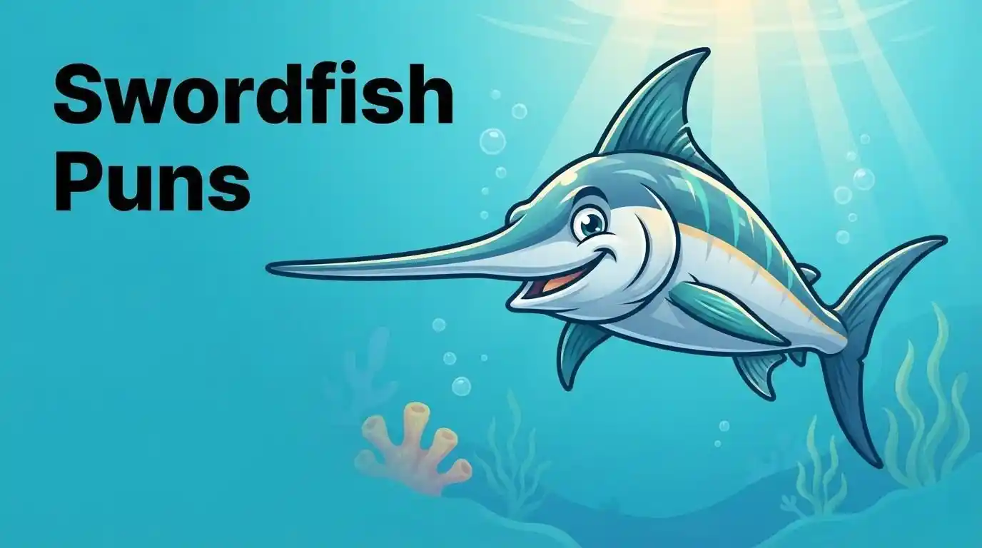 Funny swordfish underwater