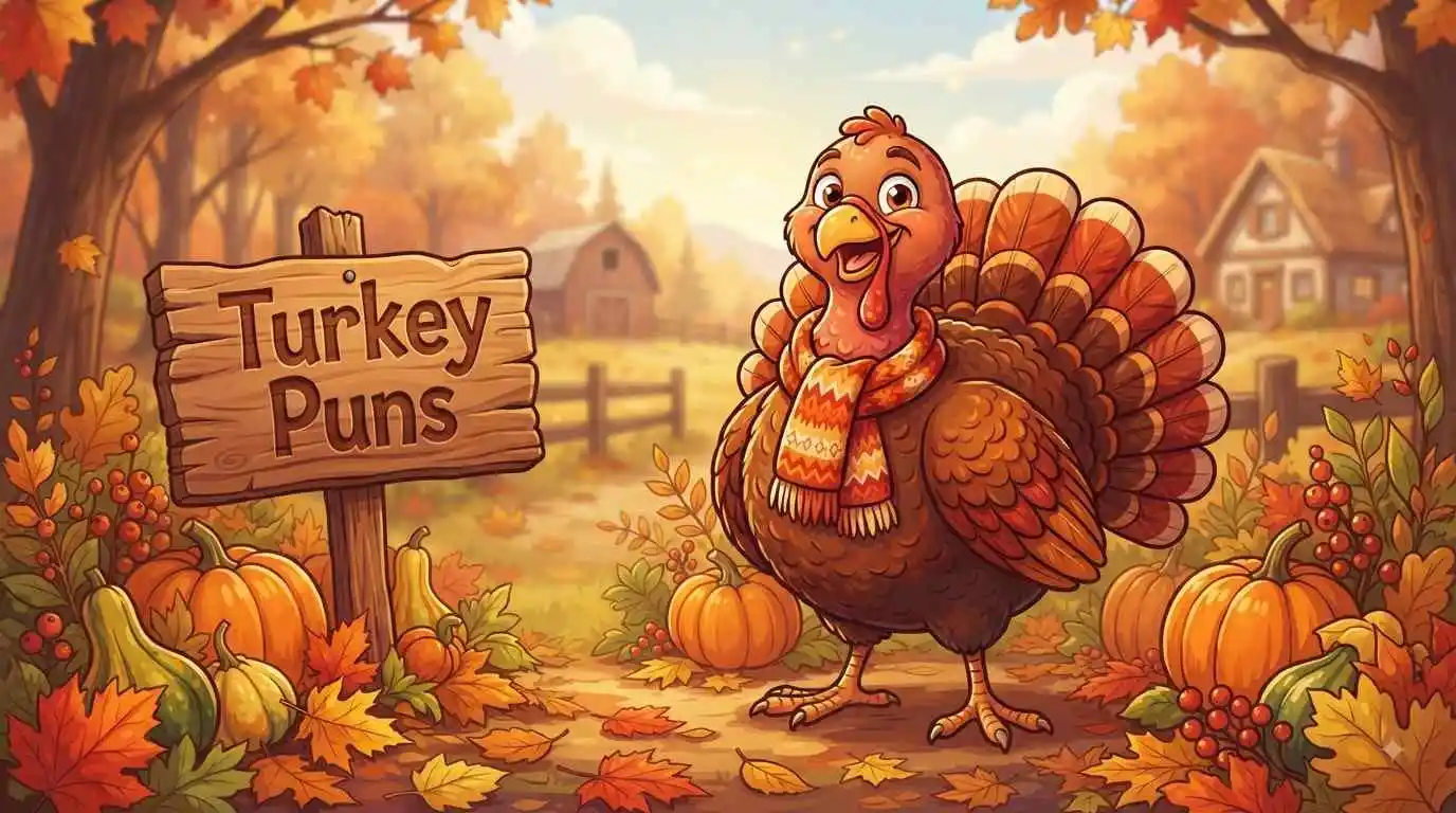 Funny turkey with holiday theme
